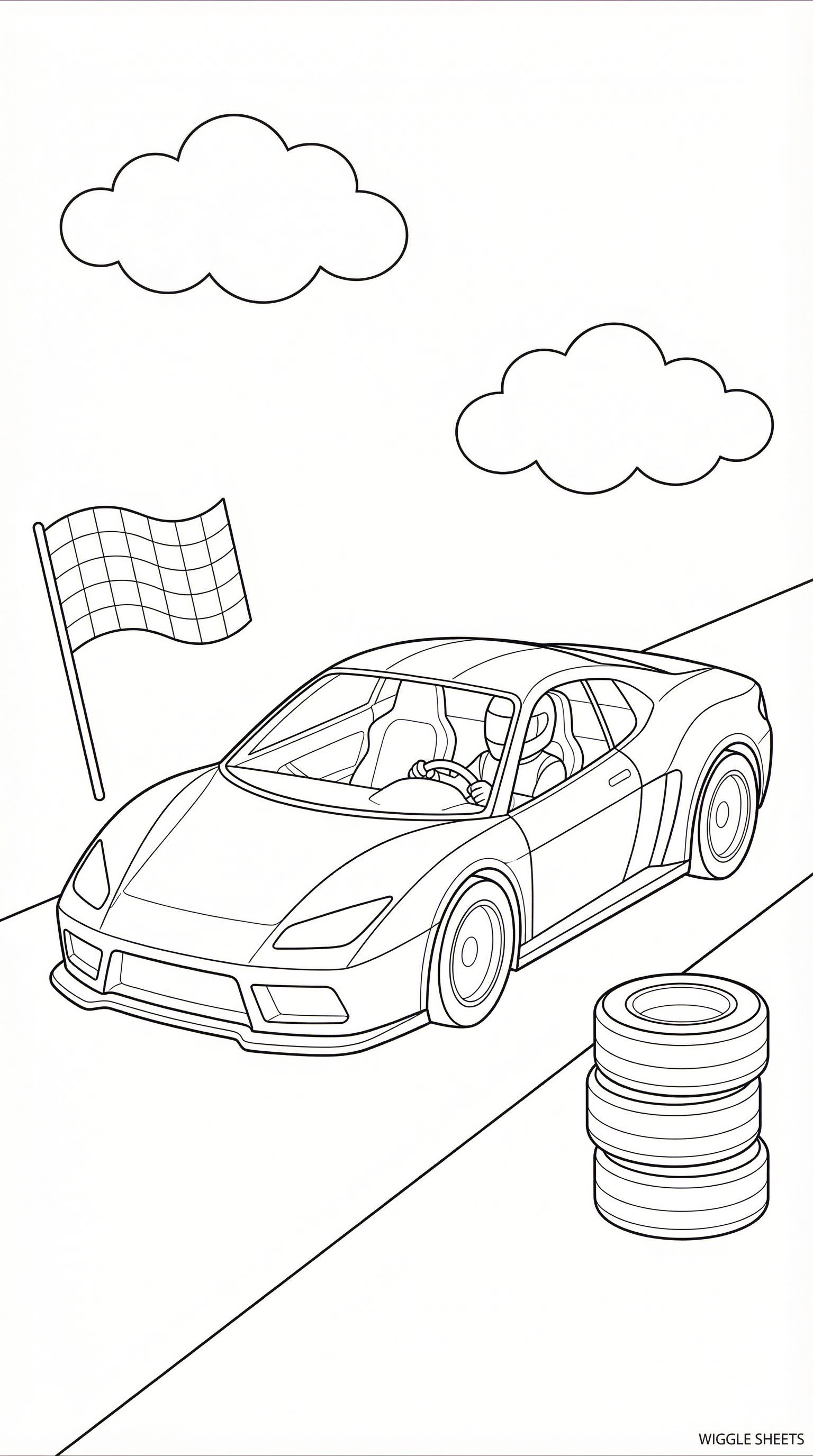 Red Race Car Coloring Page